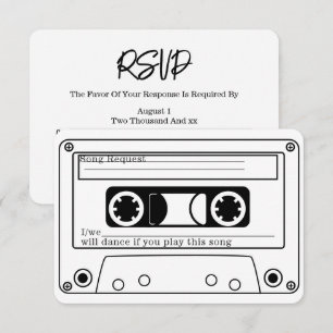 Tarjeta de respuesta de boda en cinta de música re