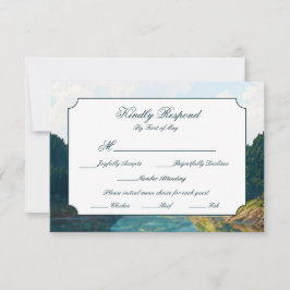 Tarjeta de respuesta de boda en el valle de la mon