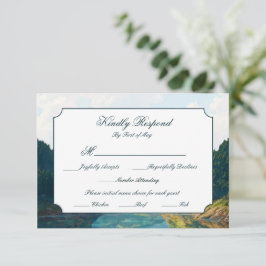 Tarjeta de respuesta de boda en el valle de la mon
