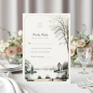 Tarjeta de respuesta de boda en jardín secreto de 