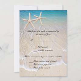 Tarjeta de respuesta de boda en la playa Starfish