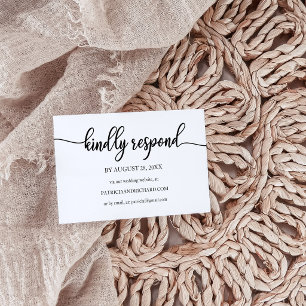Tarjeta de Respuesta de Boda en Línea con Caligraf