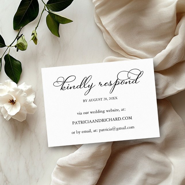 Tarjeta de Respuesta de Boda en Línea con Letra El (Subido por el creador)