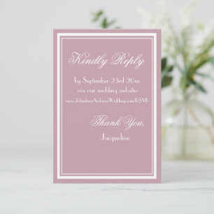 Tarjeta de respuesta de boda en rosa polvoriento c