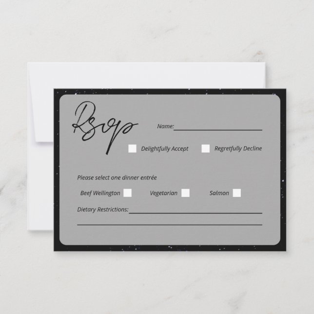 Tarjeta de Respuesta de Boda Escrito En Las Estrel (Anverso)