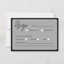 Tarjeta de Respuesta de Boda Escrito En Las Estrel