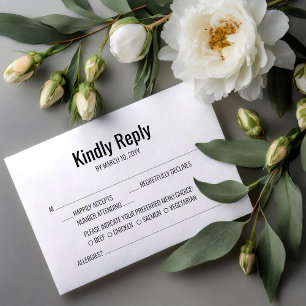 Tarjeta de Respuesta de Boda Feliz Radiante