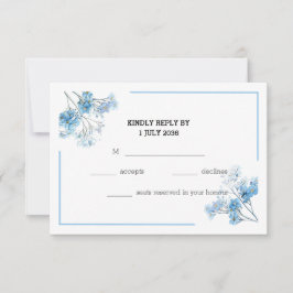 Tarjeta de respuesta de boda floral acuarela jardí