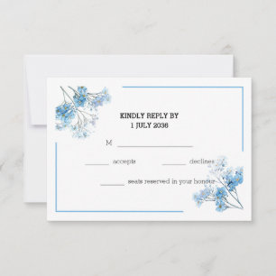 Tarjeta de respuesta de boda floral acuarela jardí