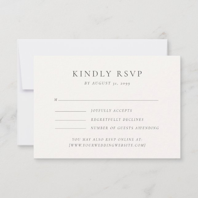 Tarjeta de respuesta de boda floral acuarela paste (Anverso)