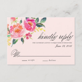 tarjeta de respuesta de boda floral bohemio