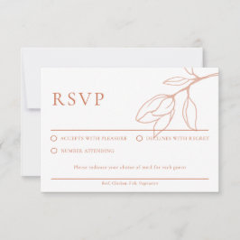 Tarjeta de respuesta de boda floral Boho de terrac