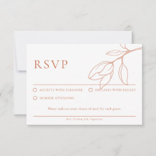 Tarjeta de respuesta de boda floral Boho de terrac