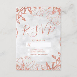 Tarjeta de respuesta de boda floral botánica en ro