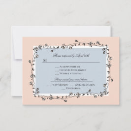 Tarjeta de respuesta de Boda floral clásico/RSVP
