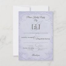 Tarjeta de respuesta de boda floral con relieve pú