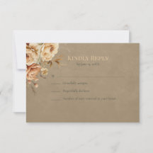 Tarjeta de respuesta de boda floral de bruja del b