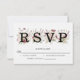 Tarjeta de respuesta de boda floral de primavera