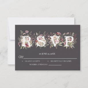 Tarjeta de respuesta de boda floral de primavera d