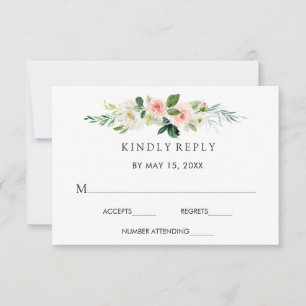 Tarjeta de respuesta de boda floral de primavera r