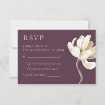Tarjeta de respuesta de boda floral Editorial Mood
