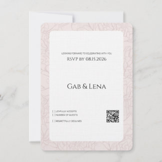 Tarjeta de respuesta de boda floral Elegant Peony