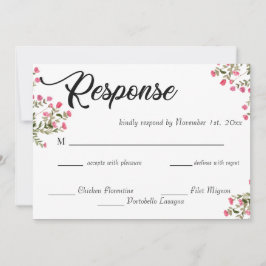 Tarjeta de respuesta de boda floral elegante de ac