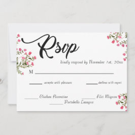 Tarjeta de respuesta de boda floral elegante de ac