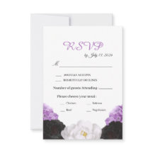 Tarjeta de respuesta de boda floral lavanda