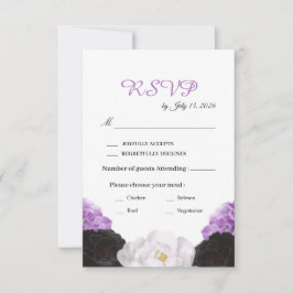 Tarjeta de respuesta de boda floral lavanda