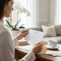 Tarjeta de respuesta de boda floral moderna para p