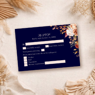 Tarjeta de Respuesta de Boda Floral Naranja Quemad