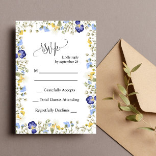 Tarjeta de Respuesta de Boda Floral Otoñal Colorid
