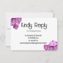 Tarjeta de respuesta de boda floral rosa moderna