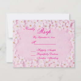 Tarjeta de respuesta de boda floral rosa romántica