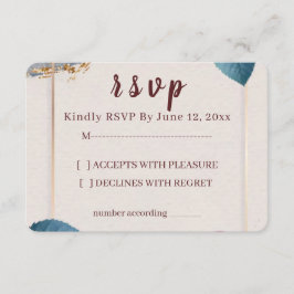 Tarjeta de respuesta de boda floral rústica