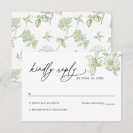 Tarjeta de respuesta de boda floral salvia victori