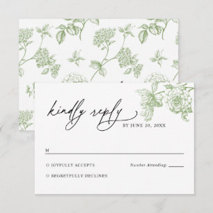 Tarjeta de respuesta de boda floral salvia victori