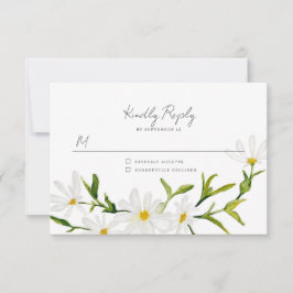Tarjeta de respuesta de Boda floral Watercolor Dai