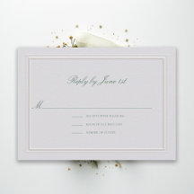 Tarjeta de respuesta de boda formal clásica verde