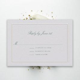 Tarjeta de respuesta de boda formal clásica verde 
