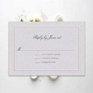 Tarjeta de respuesta de boda Formal Moderno Clásic