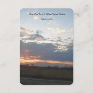Tarjeta de respuesta de boda Foto del atardecer No