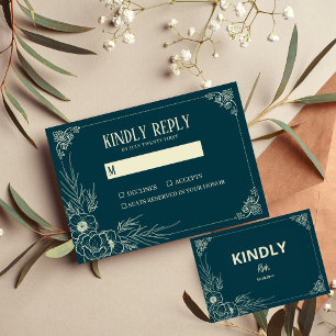 Tarjeta de Respuesta de Boda Golden Bloom