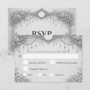Tarjeta de respuesta de boda gótica elegante