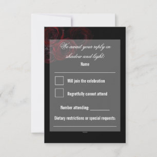 Tarjeta de respuesta de boda gótica   Romántico os