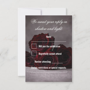 Tarjeta de respuesta de boda gótica   Romántico os