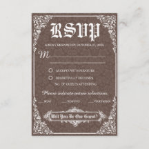 Tarjeta de respuesta de boda gótica victoriana mar