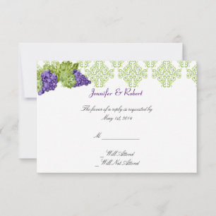 Tarjeta de respuesta de Boda Grapevine Garden