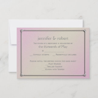 Tarjeta de respuesta de Boda gris y romántico para